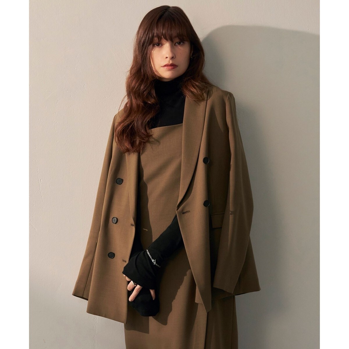 【洗える】ウール2WAYストレッチ ダブルブレストジャケット 洗える】ウール2WAYストレッチ ダブルブレストジャケット | ICB