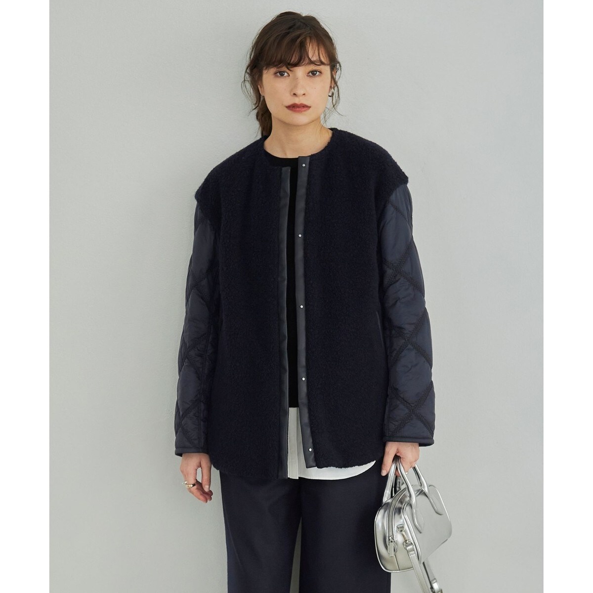 リバーシブル着用可能】 ウールパイルキルト ミドル丈コート | ICB