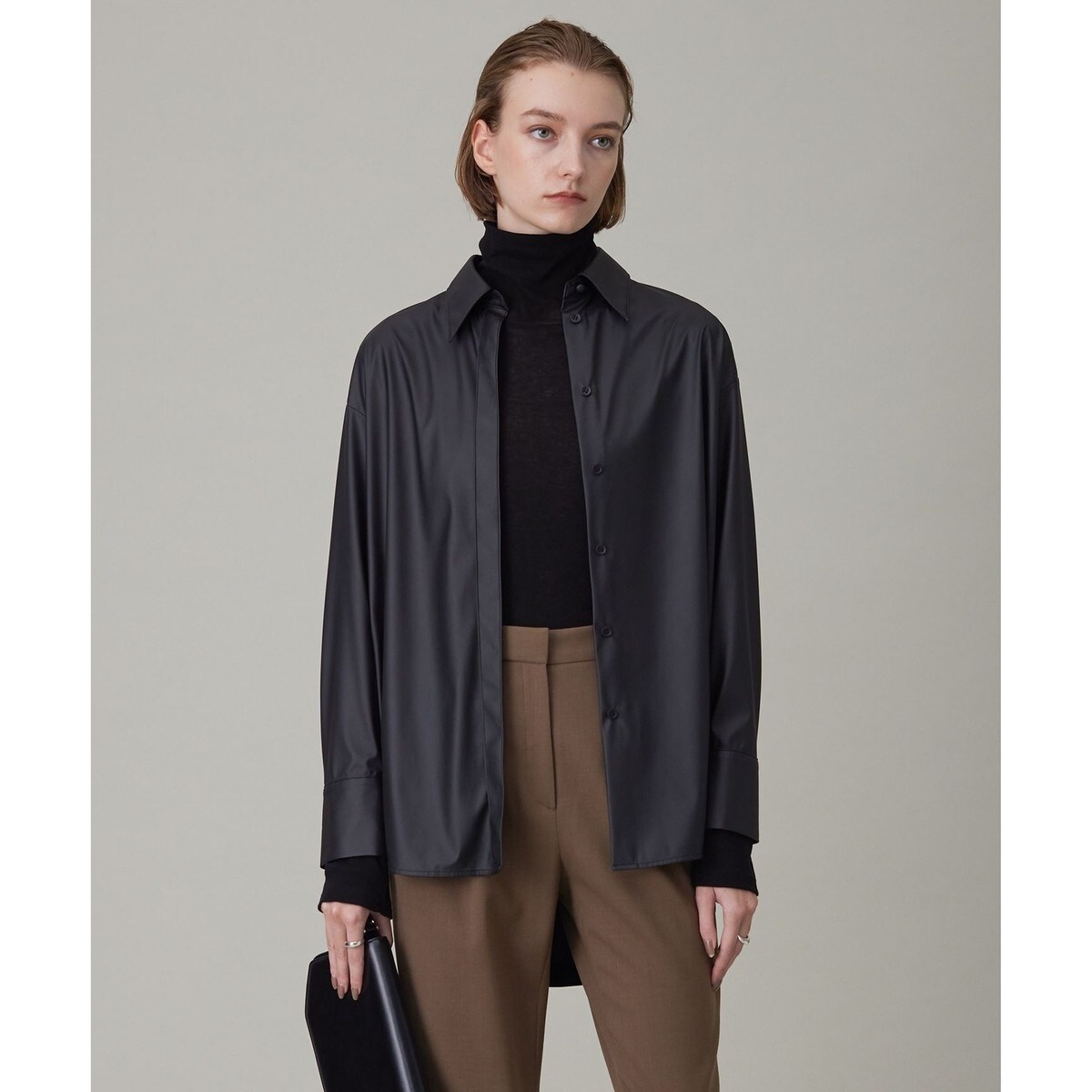 【洗える】テンセルリネンベーシック シャツ セール】 【洗える】テンセルリネンベーシック シャツ （シャツ