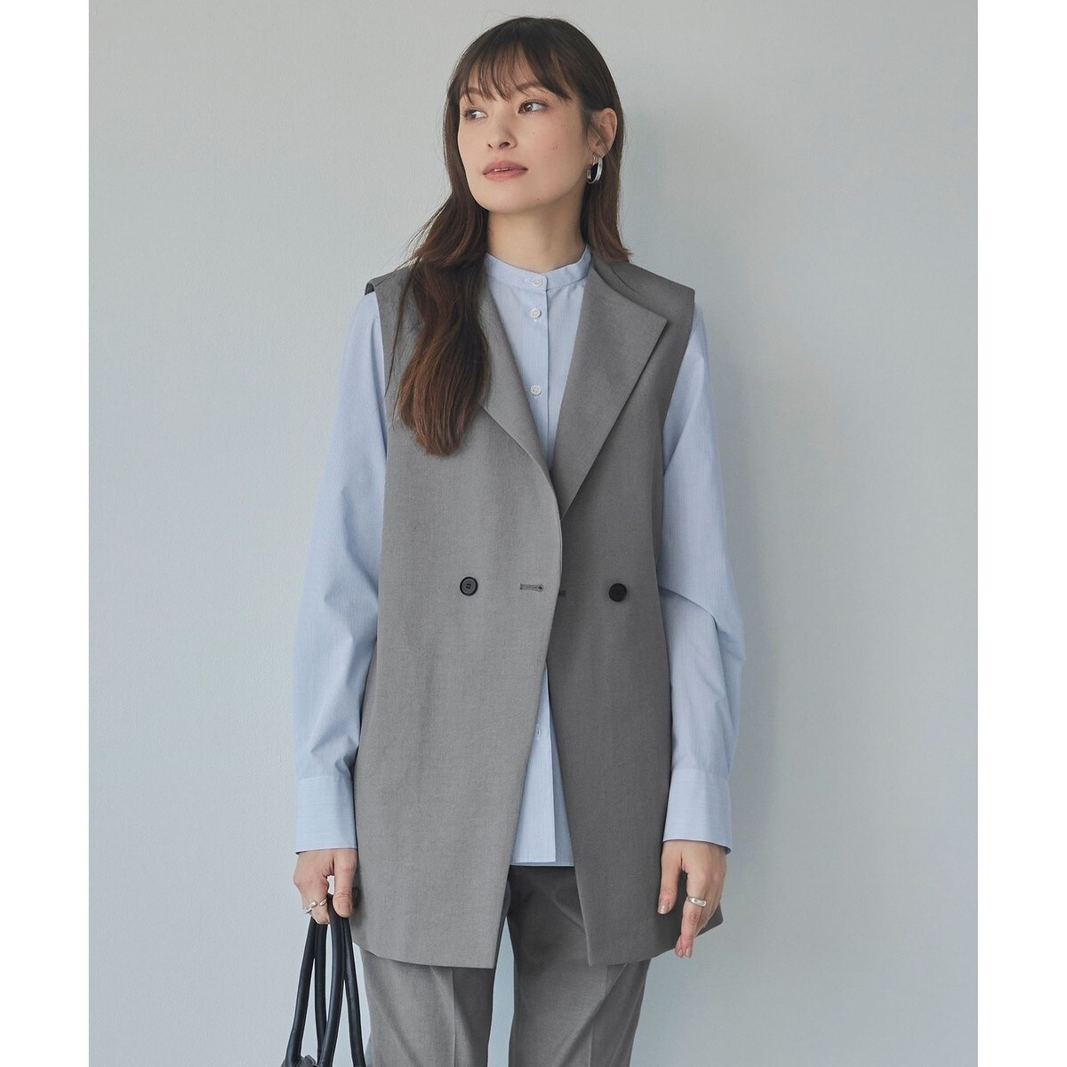 【接触冷感・UVケア・撥水・洗える】 LooseWeave ノーカラージレ 接触冷感・UVケア・撥水・洗える】 LooseWeave ノーカラージレ