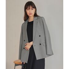 接触冷感・UVケア・撥水・洗える】 LooseWeave ダブルブレスト 