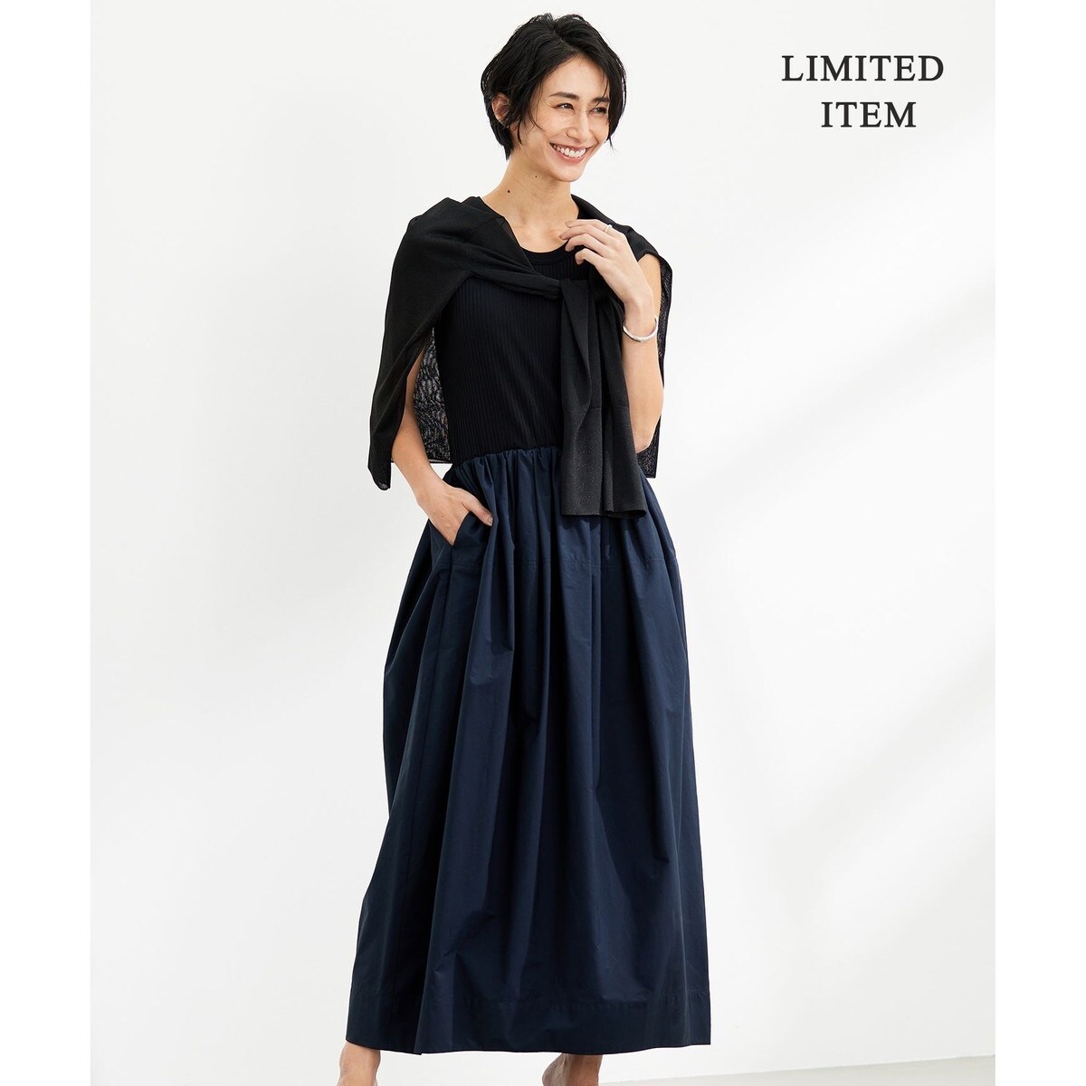 ペプラム切替マーメイドジャージーワンピース | ジョルジュ