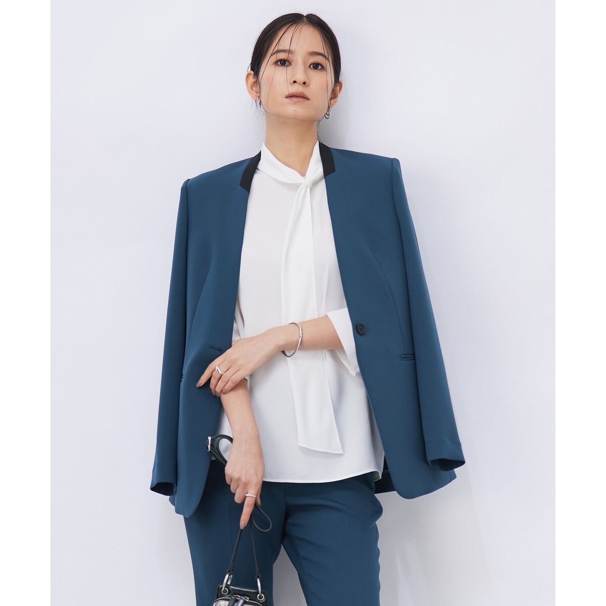 新品タグ付✨ICB ノーカラージャケット ブラック ウォッシャブル UVカット ICB / アイシービー （レディース） ノーカラージャケット