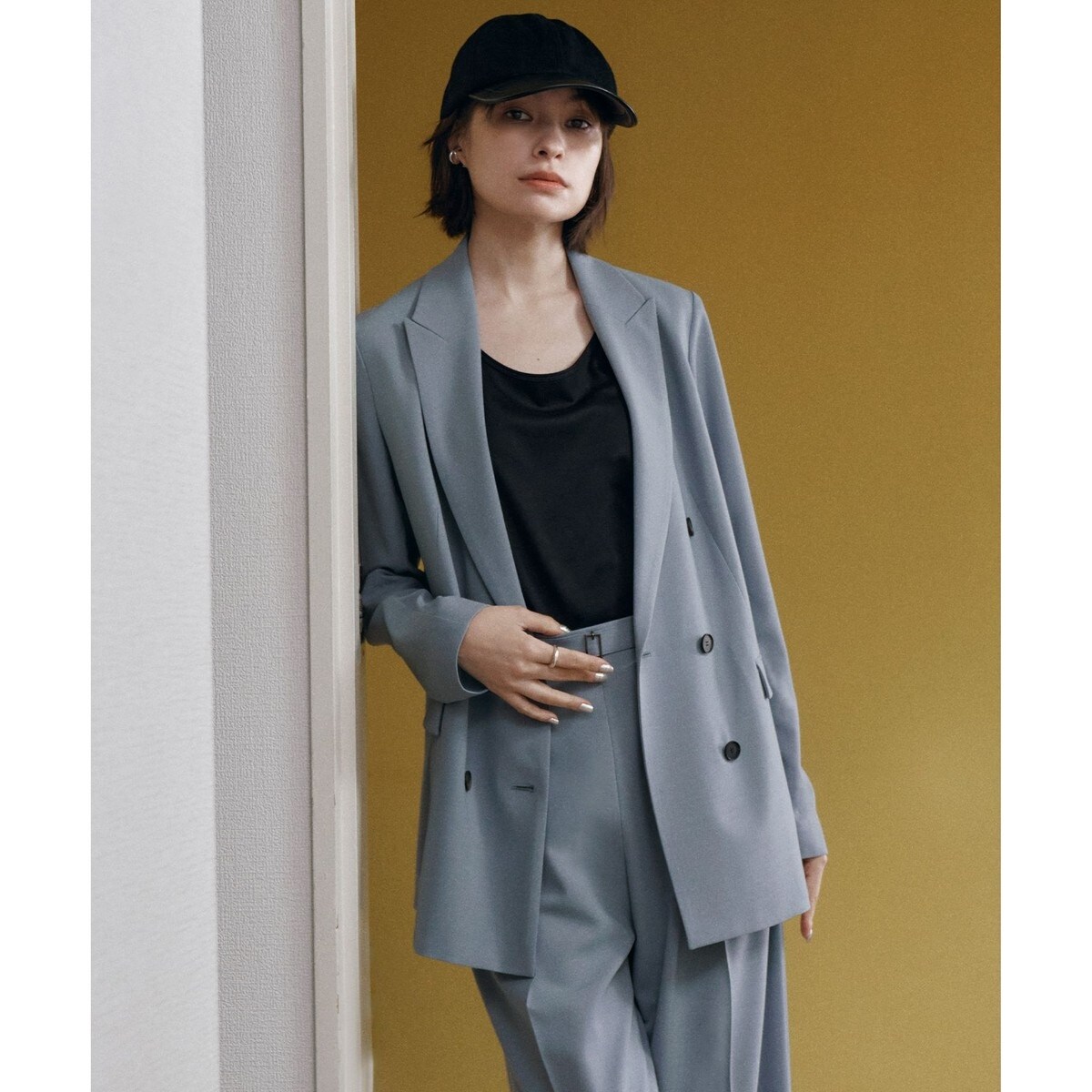 ウール2WAYストレッチ ダブルブレストジャケット