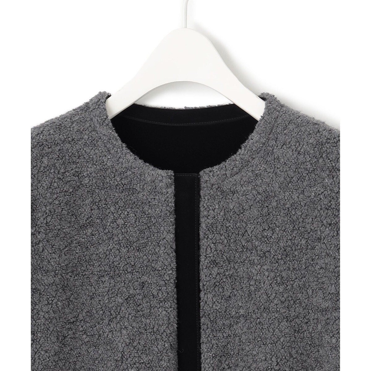 リバーシブル着用可能】 ラミネートパイルキルト ミドル丈コート