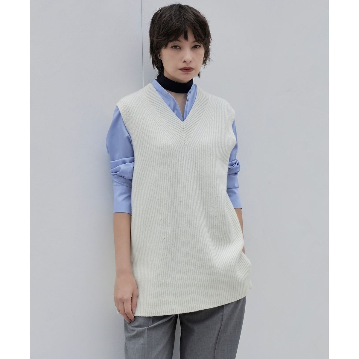 【Oggi2月号掲載/洗える】ウールカシミヤ Vネック ニット 23区｜【Oggi2月号掲載/洗える】ウールカシミヤ Vネック ニット