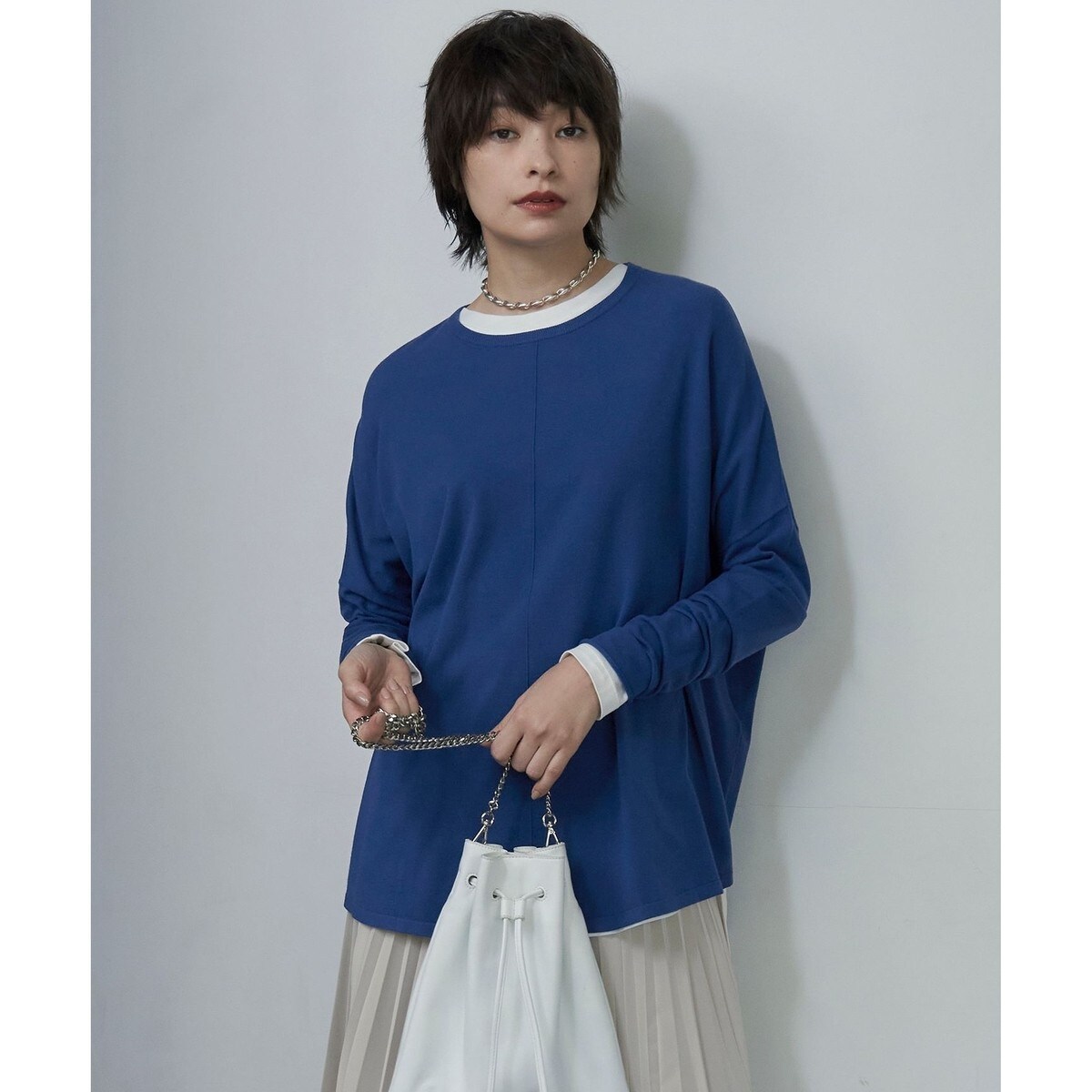 ビジューネックラメニット【THE NEW】【Leilian WHITE LABEL
