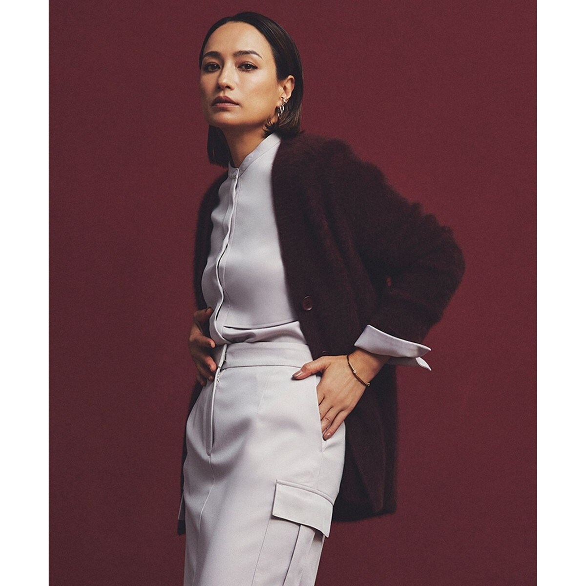 フォックスアルパカニット Vネックカーディガン | ICB | マルイウェブ