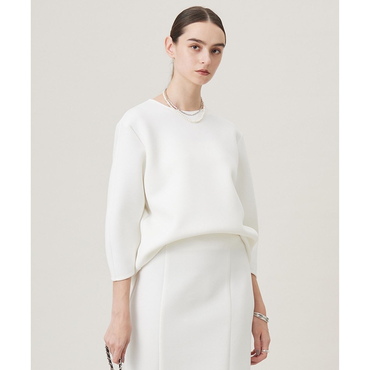 【WEB限定カラーあり・洗える・イージーケア】 アーネストストライプ スリットネック カットソー J.PRESS｜【WEB限定カラーあり・洗える・イージーケア