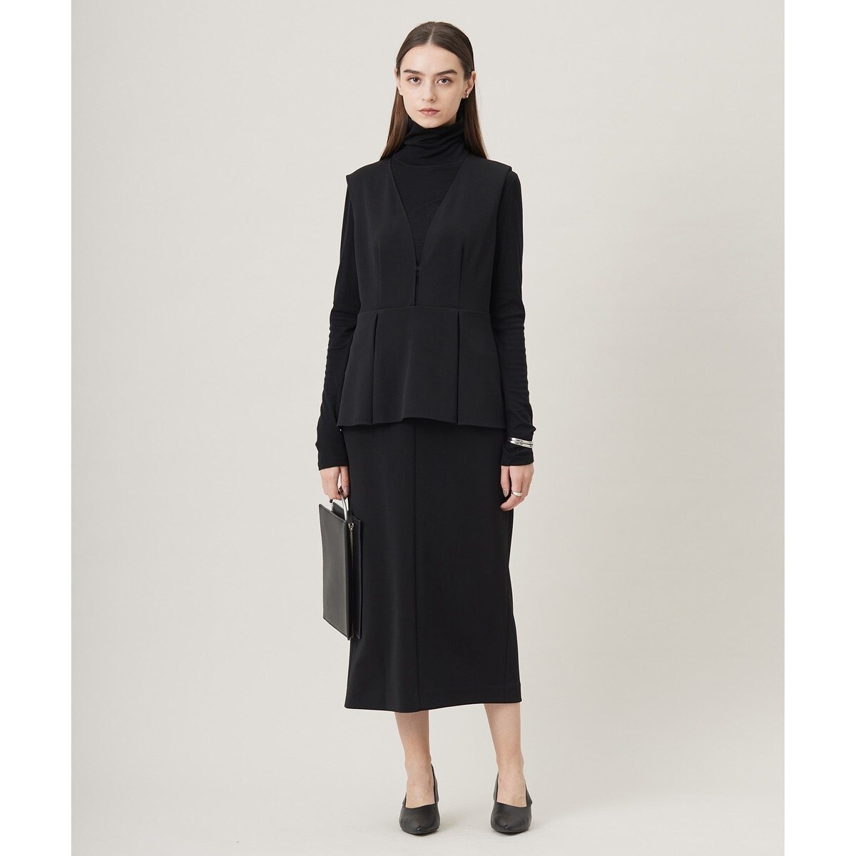 洗える】ミリオーネダンボールニット ジャンパースカートワンピース