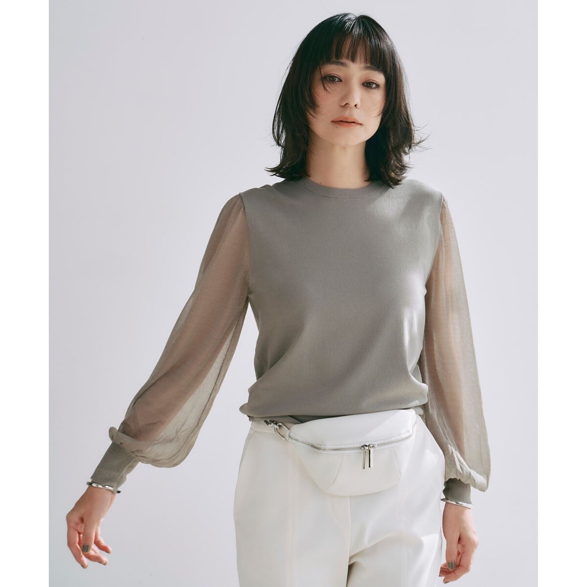 icb【洗える】クロスコンビ シアースリーブニット　24,970円 洗える】クロスコンビ シアースリーブニット | ICB | マルイウェブチャネル