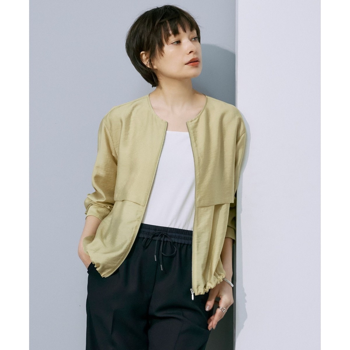 Rouge vif la cle フィブリルシアーフーディーブルゾン　ほぼ未使用 Rouge vif la cle｜フィブリルシアーフーディーブルゾン