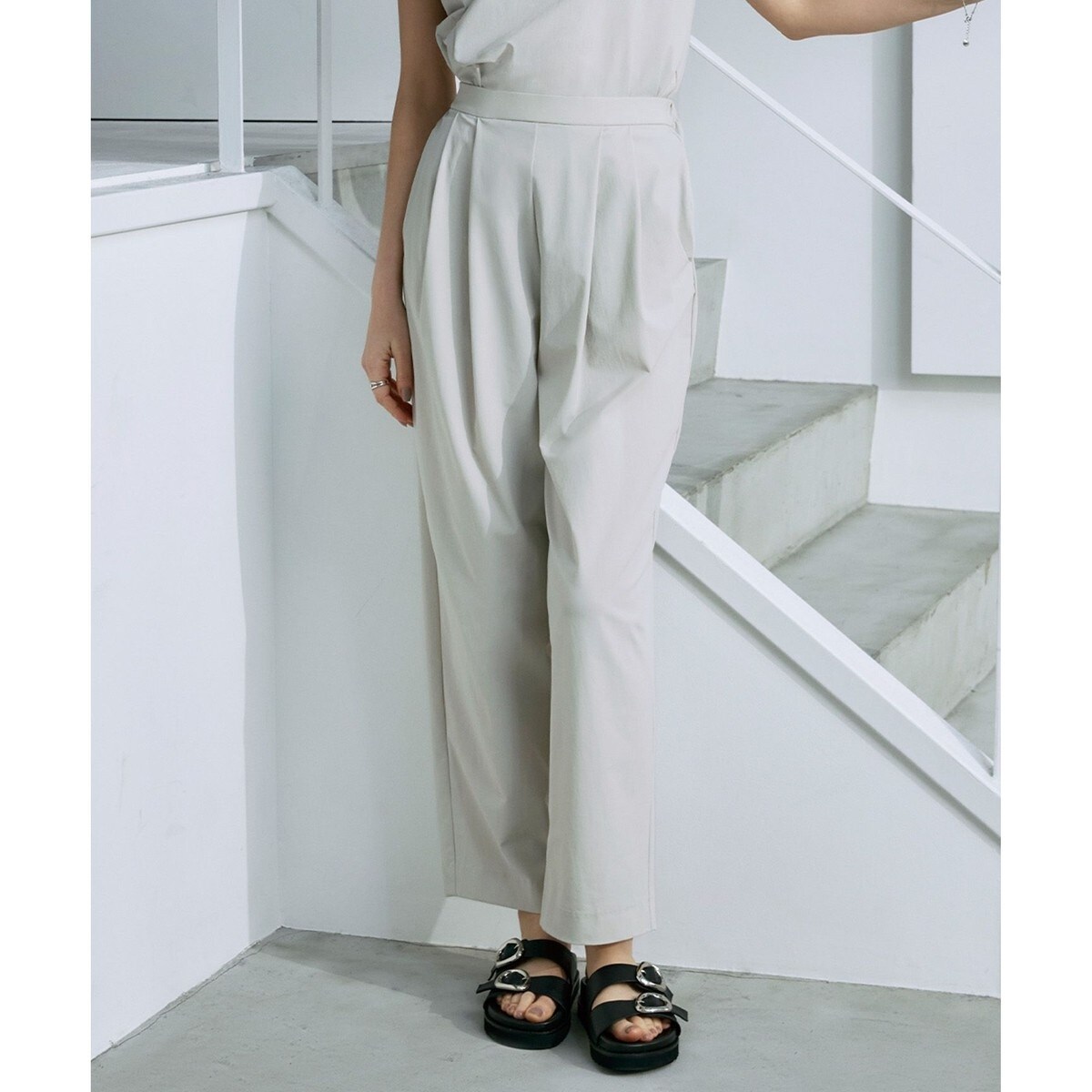 撥水・洗える】ライトモクロディ テーパードパンツ | 自由区(JIYU-KU