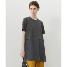 【人気のため新色追加・UVケア・洗える】シアージャージーコンビ カットソー