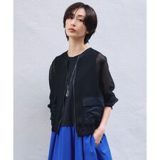 【洗える】Ta/Peメッシュ ブルゾン