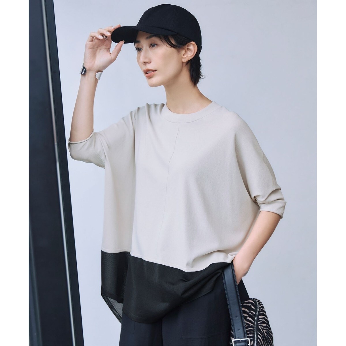 CLASSY.1月号掲載・洗える】VIS/PEスムース レイヤードデザイン