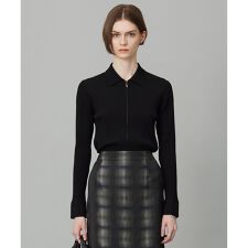 ICB(ICB)の【洗える】シルクヴィスコースハイゲージ ジップアップカーディガン