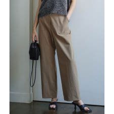 【洗える】ストレッチピーチツイル バレルパンツ