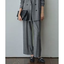 【UVカット・洗える】ウール2WAYストレッチ ワイドパンツ
