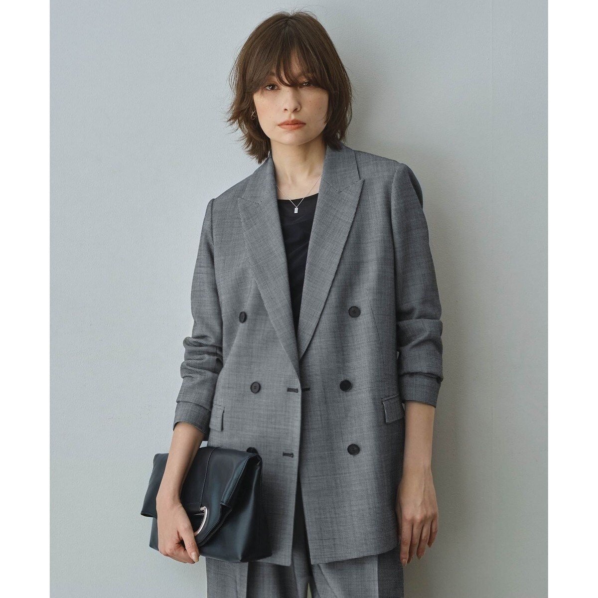 iCB【洗える】ウール2WAYストレッチ ダブルブレストジャケット 洗える】ウール2WAYストレッチ ダブルブレストジャケット / ICB