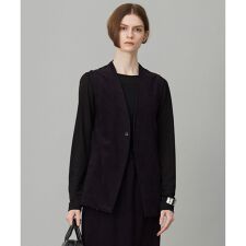 【洗える】ストレッチスエード ジレ