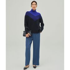 【CLASSY.掲載・裏起毛】 ウォームサテン ワイドストレートパンツ