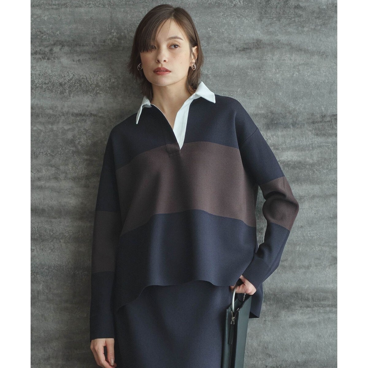 【WEB限定・洗える】シンセティックヤーンスムース ペプラムニット セール】 【WEB限定・洗える】シンセティックヤーンスムース ペプラム