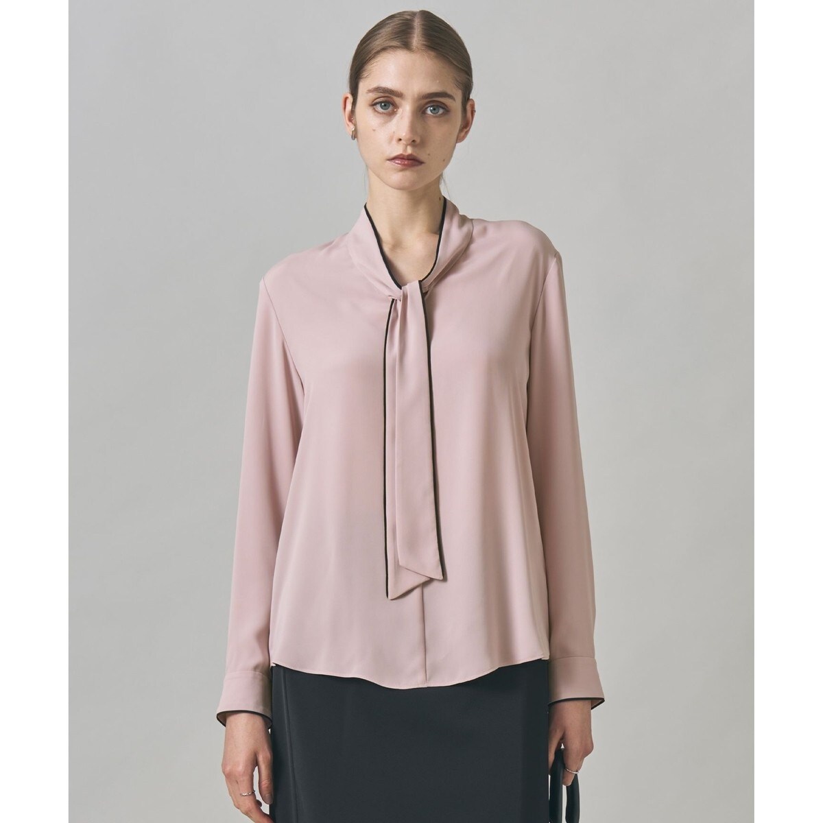 UVケア・洗える】BackSatinAmunzen シフォンコンビブラウス | ICB