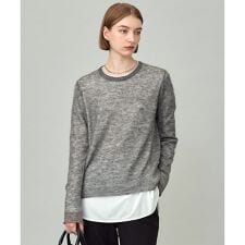 【洗える】 シルキーシアーモヘヤ ニットプルオーバー