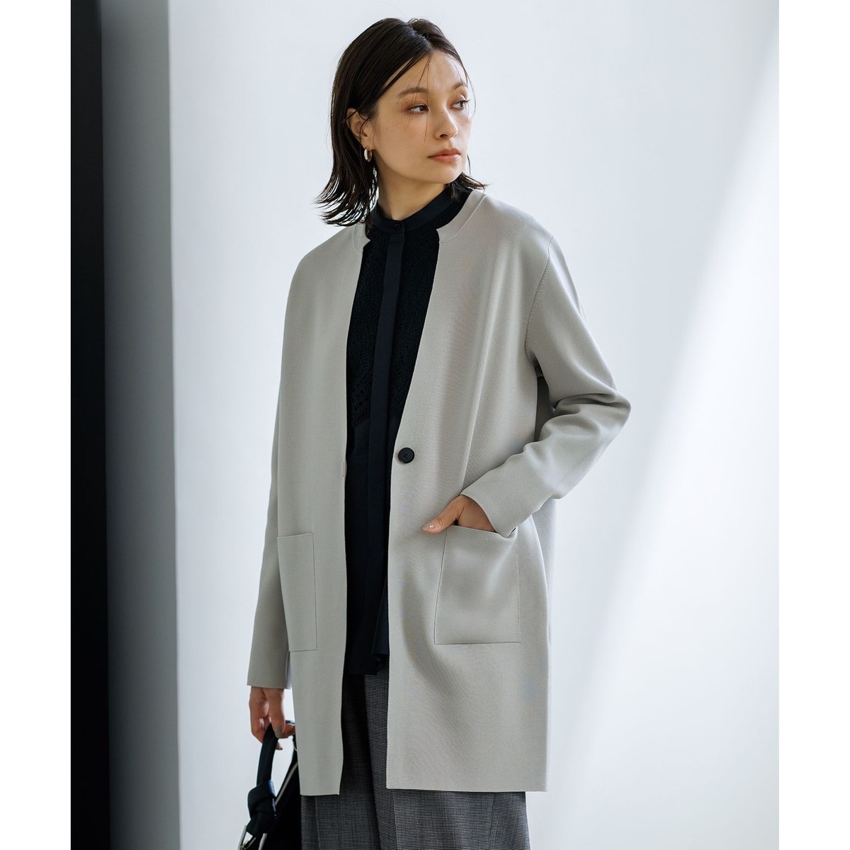 【新品】　ICB アイシービー　ルレックスニットツイード カーディガンジャケット ルレックスニットツイード カーディガンジャケット / ICB