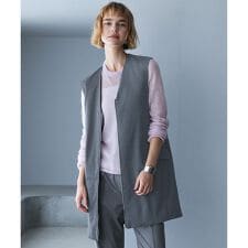 【洗える・リバーシブル着用可】T/Wツイルキルト リバーシブル パディング ジレ