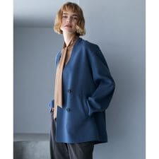 WoolRever ノーカラーショートコート