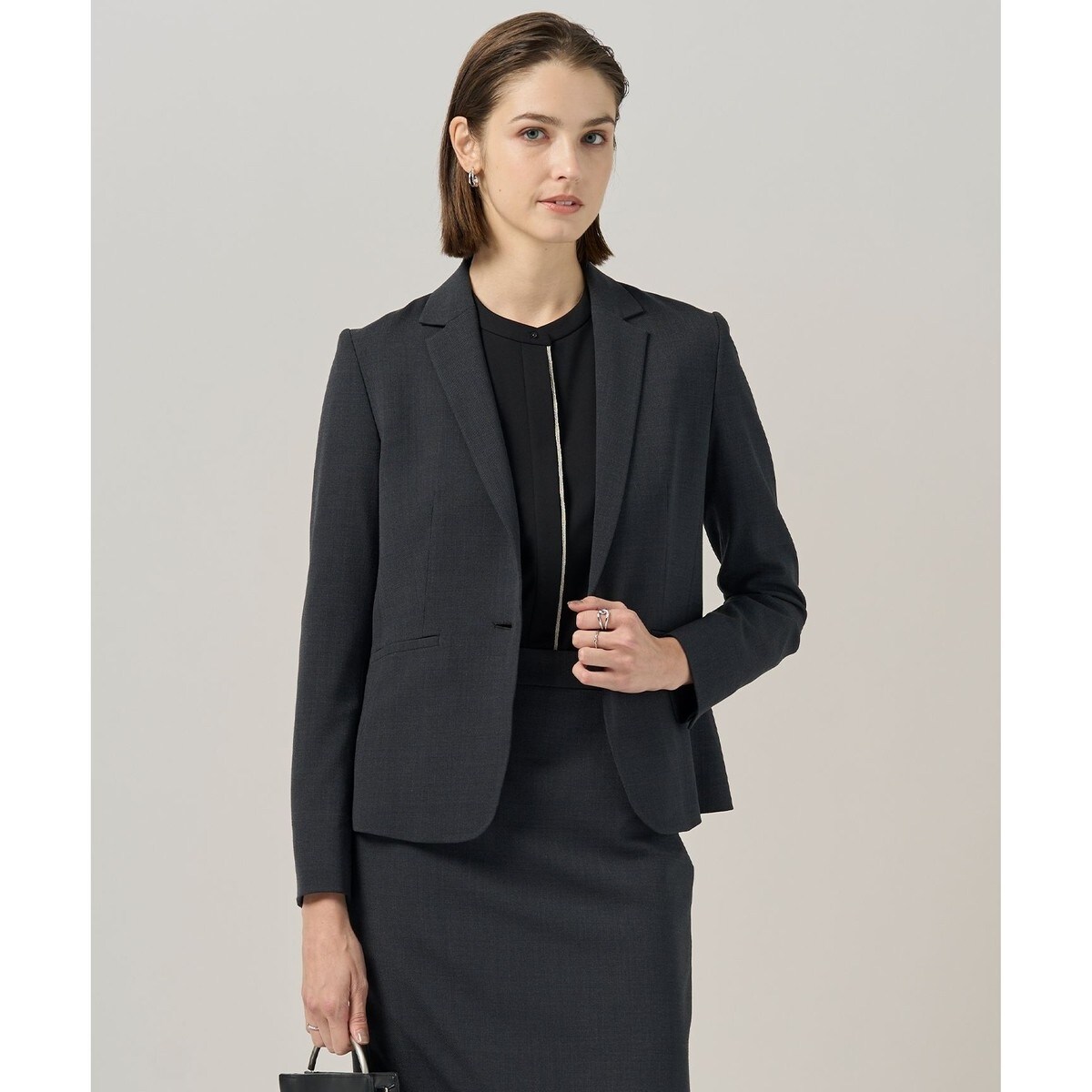 【UVカット・洗える】ウール2WAYストレッチ テーラードジャケット