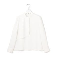 ストレッチジョーゼット ラッフルディテール ブラウス