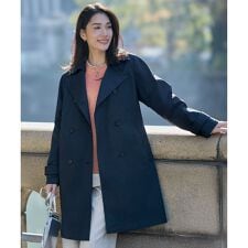 【2WAY仕様】メモリーストレッチタフタ トレンチコート