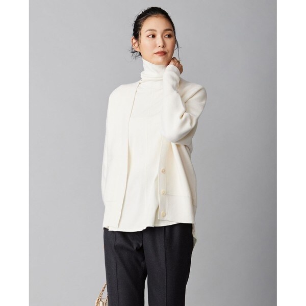 icb 洗えるコンパクトウールVネックプルオーバー カーディガン