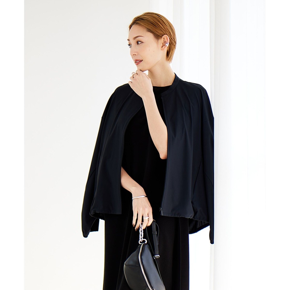 洗える・UVカット】アトラストリコット ジップアップブルゾン | ICB