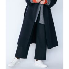 【洗える】 ウォッシャブルウールジャージー ワイドパンツ