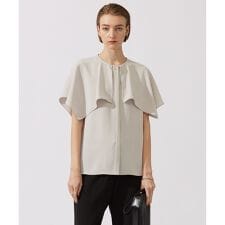 【UVカット・接触冷感・防シワ・洗える】エステルダブルクロス ハンカチーフスリーブブラウス