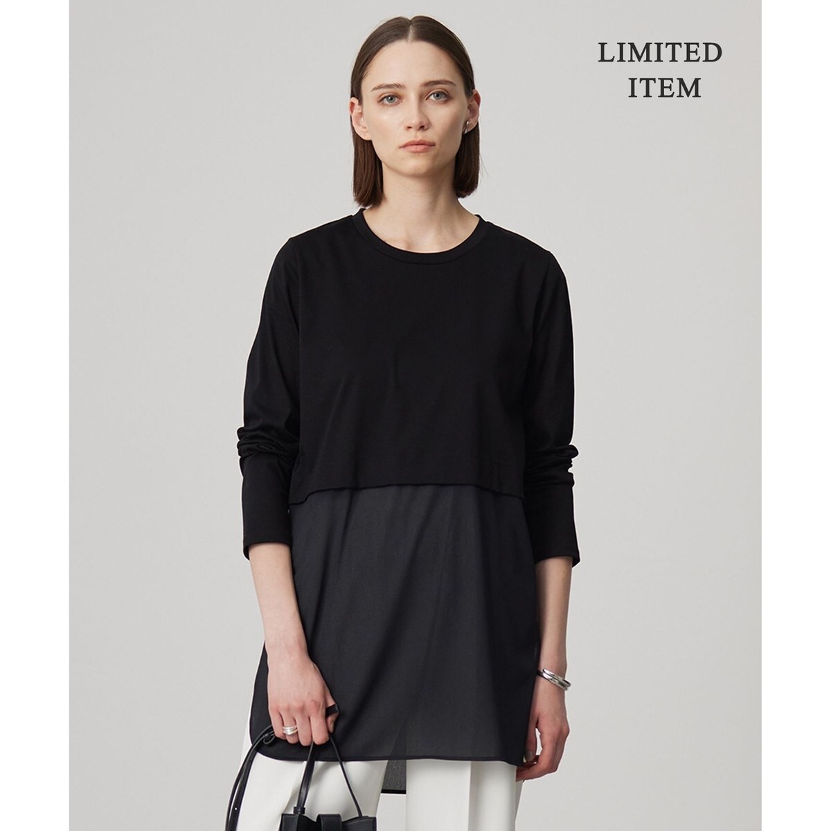 ペイズリー柄ハイネックカットソー【Leilian WHITE LABEL