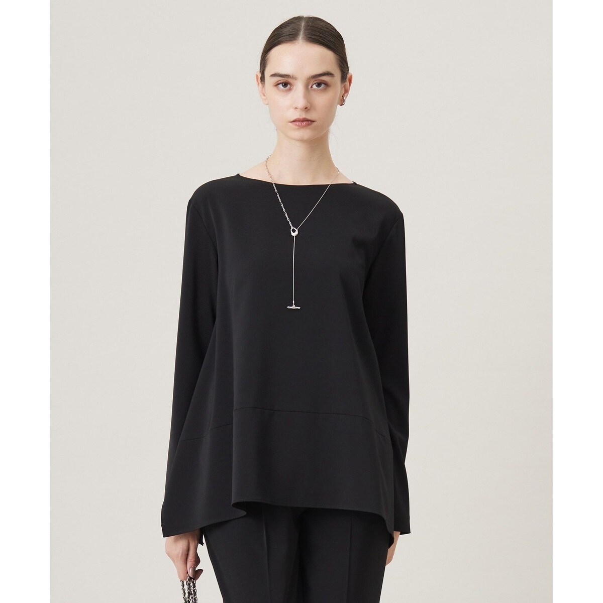 Leilian / レリアン フラワー柄ヘンリーネックブラウス【ROCHAS Premiere】 フラワー柄ヘンリーネックブラウス【ROCHAS Premiere】|レリアン