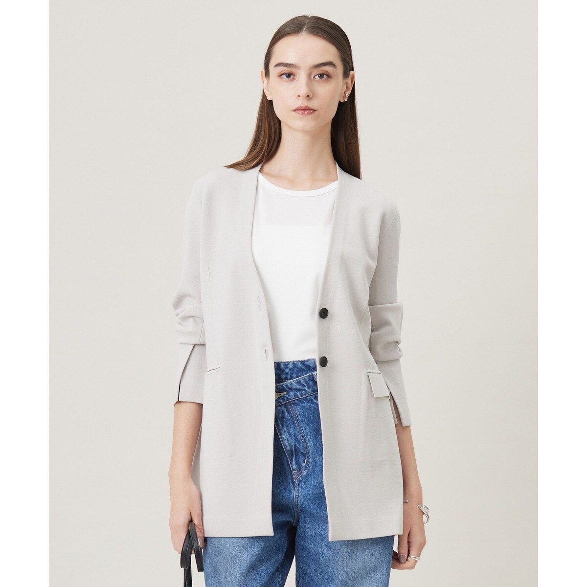 洗える】シンセティックヤーンスムース ニットジャケット | ICB