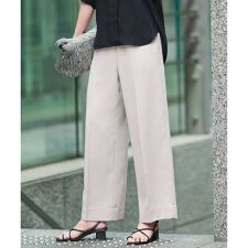 【新色追加・UVケア・接触冷感・速乾・洗える】 FluidBackSatin  ワイドパンツ
