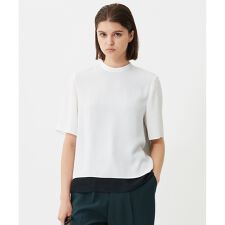 【UVケア・洗える】BackSatinAmunzen シフォンコンビブラウス