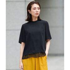 【UVケア・洗える】BackSatinAmunzen シフォンコンビブラウス