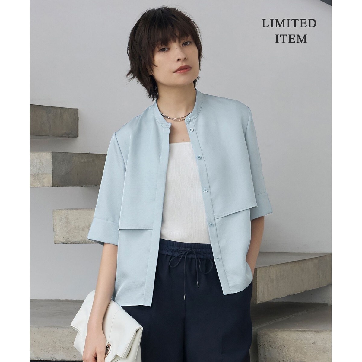 【洗える】ゼブラシアーJQ クロップドシャツ ICB｜【洗える】ゼブラシアーJQ クロップドシャツ | Rakuten