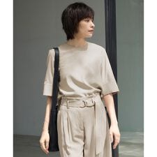 【接触冷感・UVカット・洗える】 T/Rドライリネン Tブラウス