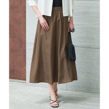 【UVケア・速乾・洗える】シルクエステルタフタ フレアスカート