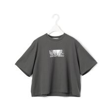 【接触冷感・UVケア・洗える】クロップド ロゴTEE
