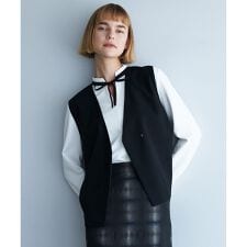 【UVカット・洗える】ウール2WAYストレッチ Vネックベスト